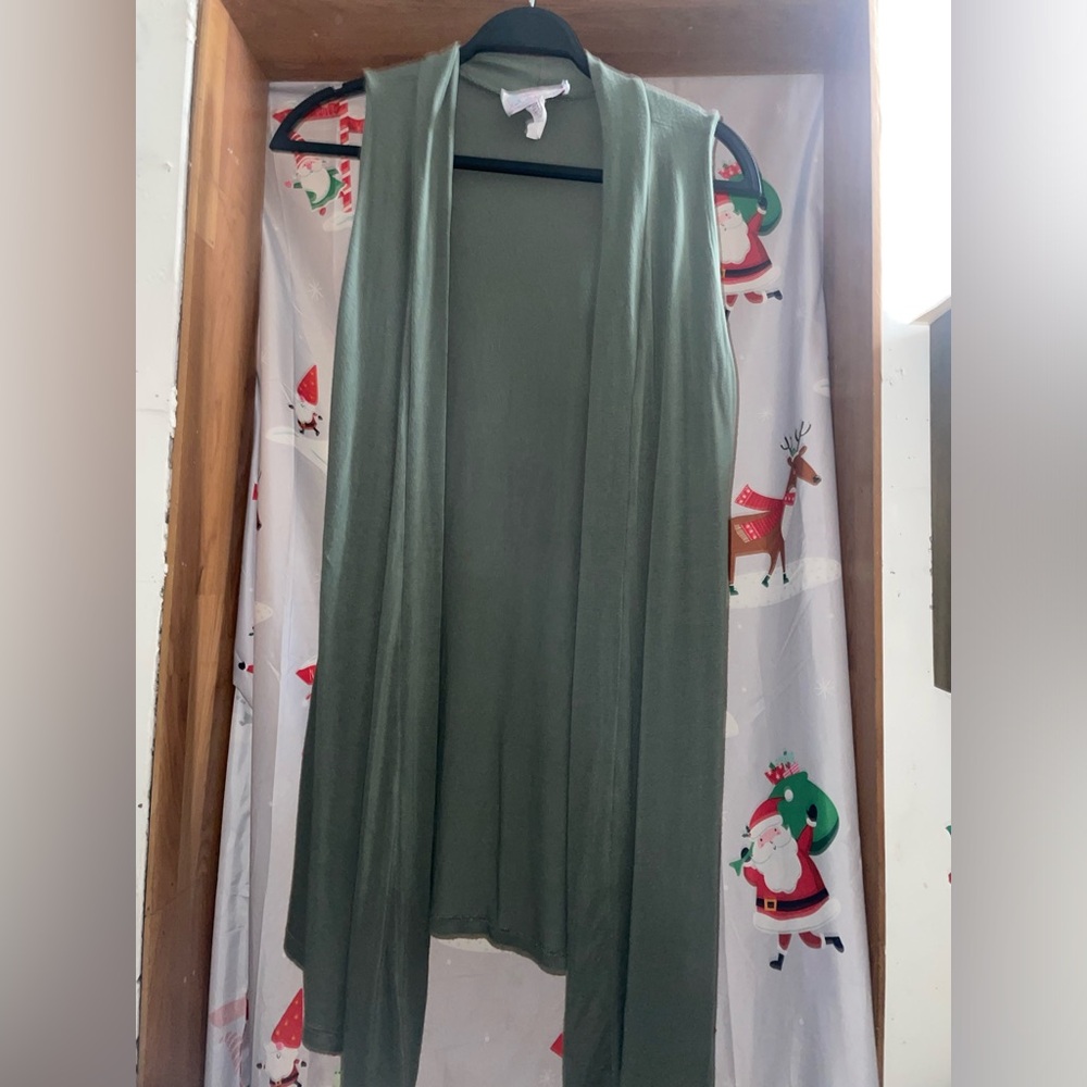 Women's Green Sleeveless Cardigan size small